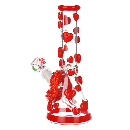 Pulsar Kiss My Lips Glow In Dark Beaker Glass Water Pipe - 9.75" / 14mm F